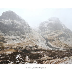 Winter Glen Coe, original fine art photography, print, landscape, highland, nature, 8x12, mountain, snow, scotland, vintage, retro image 3