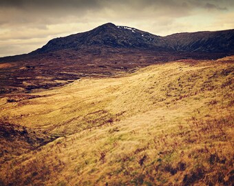 Corrour, original fine art photography, print, landscape, highland, nature, 8x12,  mountain, yellow, scotland,hike, cloud