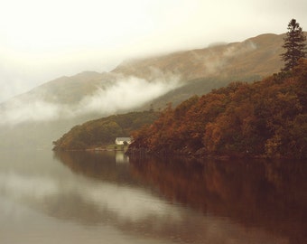 Morgen durch das Loch, original Fine Art-Fotografie, Grafik, Highland, Landschaft, Natur, 8 x 12, Berg, Herbst, Schottland, Loch, See, Wasser