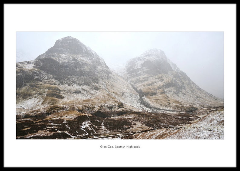 Winter Glen Coe, original Fine Art-Fotografie, Grafik, Landschaft, Highland, Natur, 8 x 12, Berg, Schnee, Schottland, Vintage, Retro Bild 4