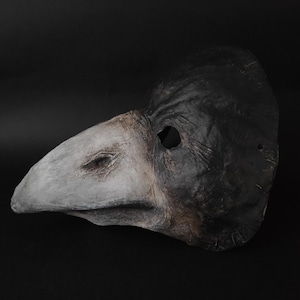 Masque de corbeau en papier mâché fait main, mascarade de costume