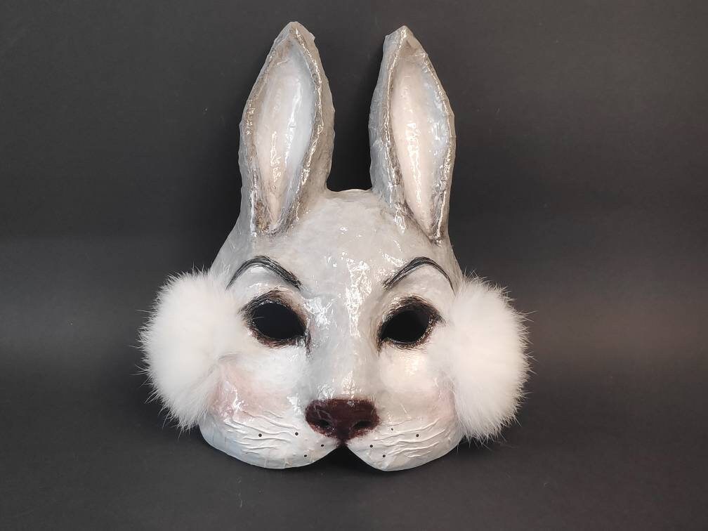 Masquerade Mask Rabbit Mask Bunny Mask Paper Mache Mask Etsy