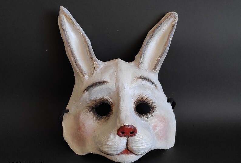 Bunny Mask Rabbit Mask Papiermâché Mask Animal Mask Hare Etsy