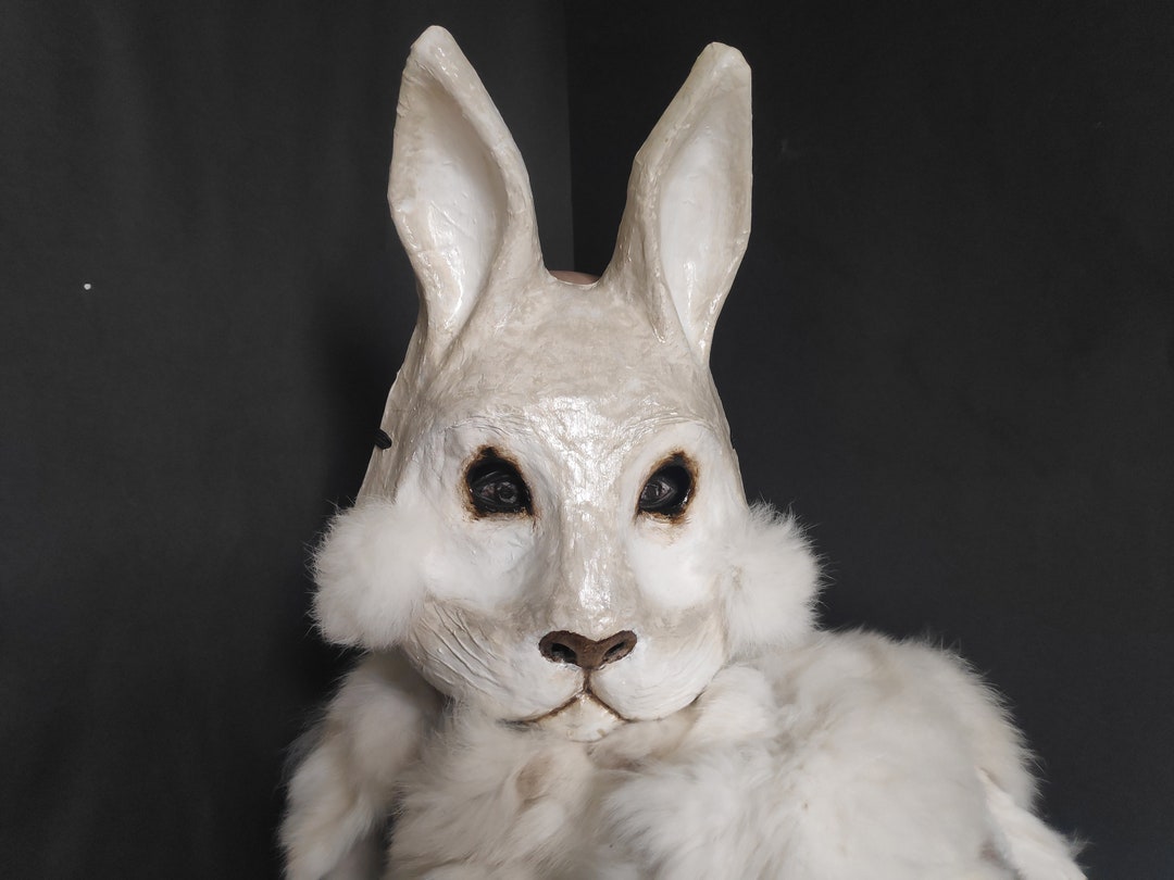 Bunny Mask Rabbit Mask, Animal Mask, Paper Mache Mask, Mardi Gras Mask ...