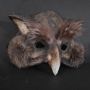 Handgemachte Pappmaché Eulen Maske: Maskerade Tier Vogel Maske