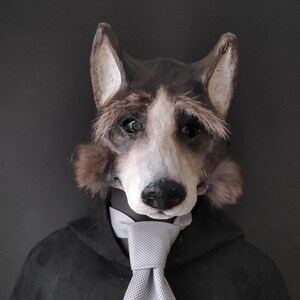 Maschera lupo Maschera di carnevale Maschera di cartapesta Maschera cane Maschera animale Maschera spaventosa Maschera lupo inquietante Maschera lupo in cartapesta Maschera di Halloween