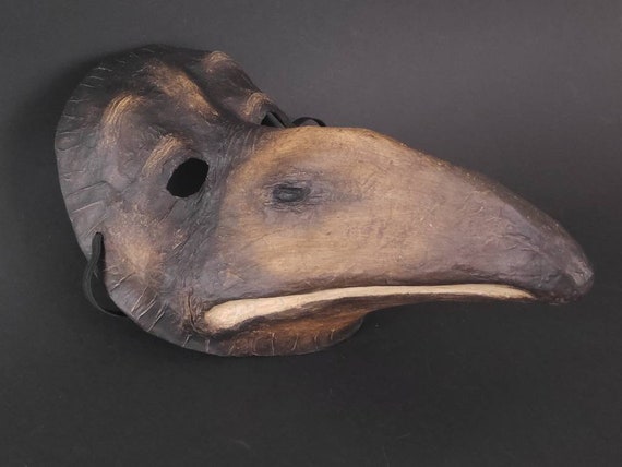 Masquerade mask Crow mask Common raven mask Corvus mask Rook mask Bird mask Plague doctor mask Scary mask Adult mask