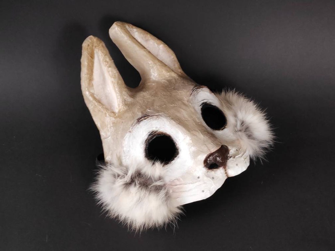 Rabbit Mask Hare Mask Bunny Mask Animal Mask Paper Mache Mask Etsy