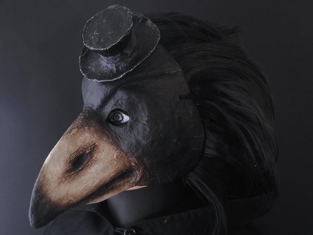 Handmade Paper Mache Crow Mask: Masquerade Carnival Bird Mask - Etsy