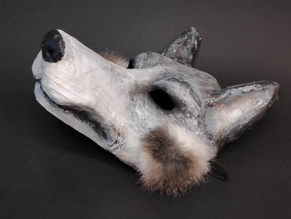 Wolf mask Dog mask Animal mask Paper mache mask Creepy | Etsy