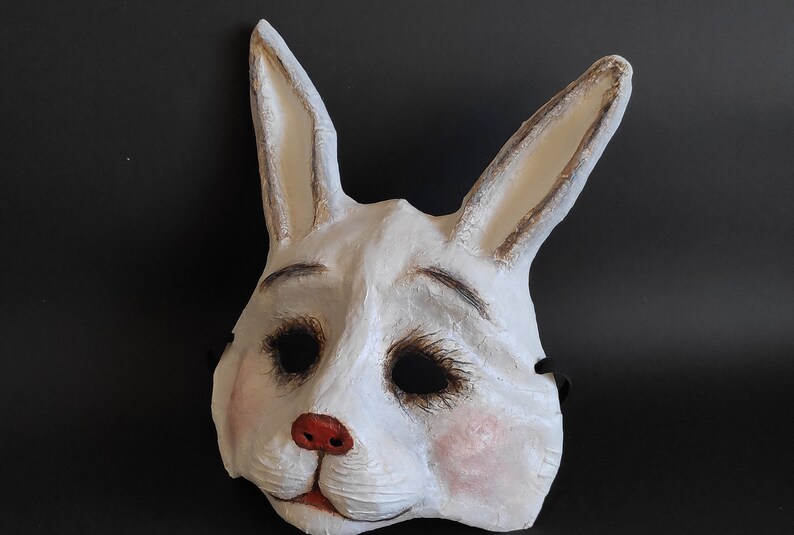 Bunny Mask Rabbit Mask Papiermâché Mask Animal Mask Hare Etsy