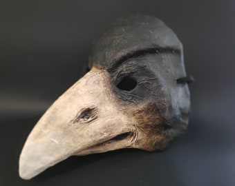 Masque de médecin de la peste, masque de corbeau, masque de corbeau, masque d'oiseau, décoration murale, masque de mascarade, masque effrayant, masque d'Halloween, cadeau pour homme