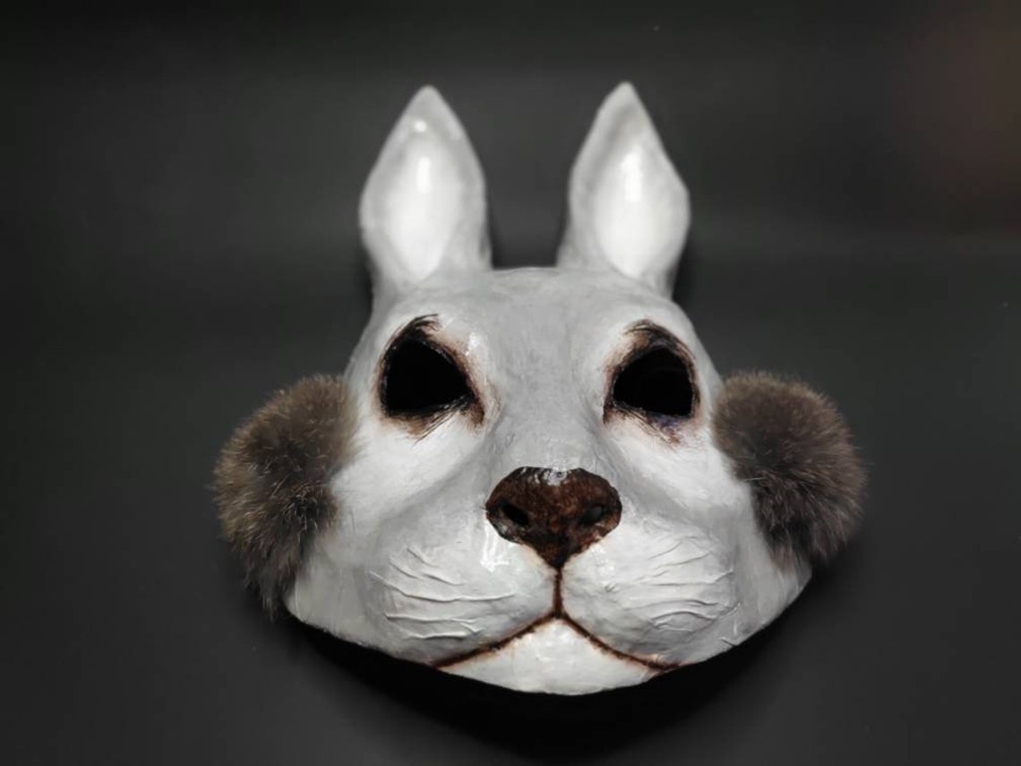 Rabbit Mask Hare Mask Bunny Mask Animal Mask Paper Mache Mask Etsy