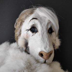 Maschera pecora, Maschera capra, Maschera animale, Maschera carnevale, Maschera viso, Maschera adulto, Maschera cartapesta