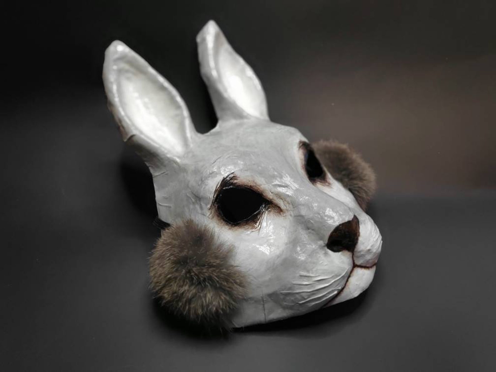 Rabbit Mask Hare Mask Bunny Mask Animal Mask Paper Mache Mask Etsy