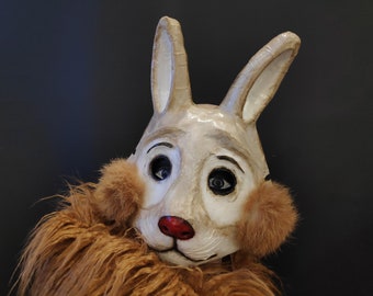 Rabbit mask Hare mask Bunny mask Animal mask Funny mask Halloween mask Masquerade mask