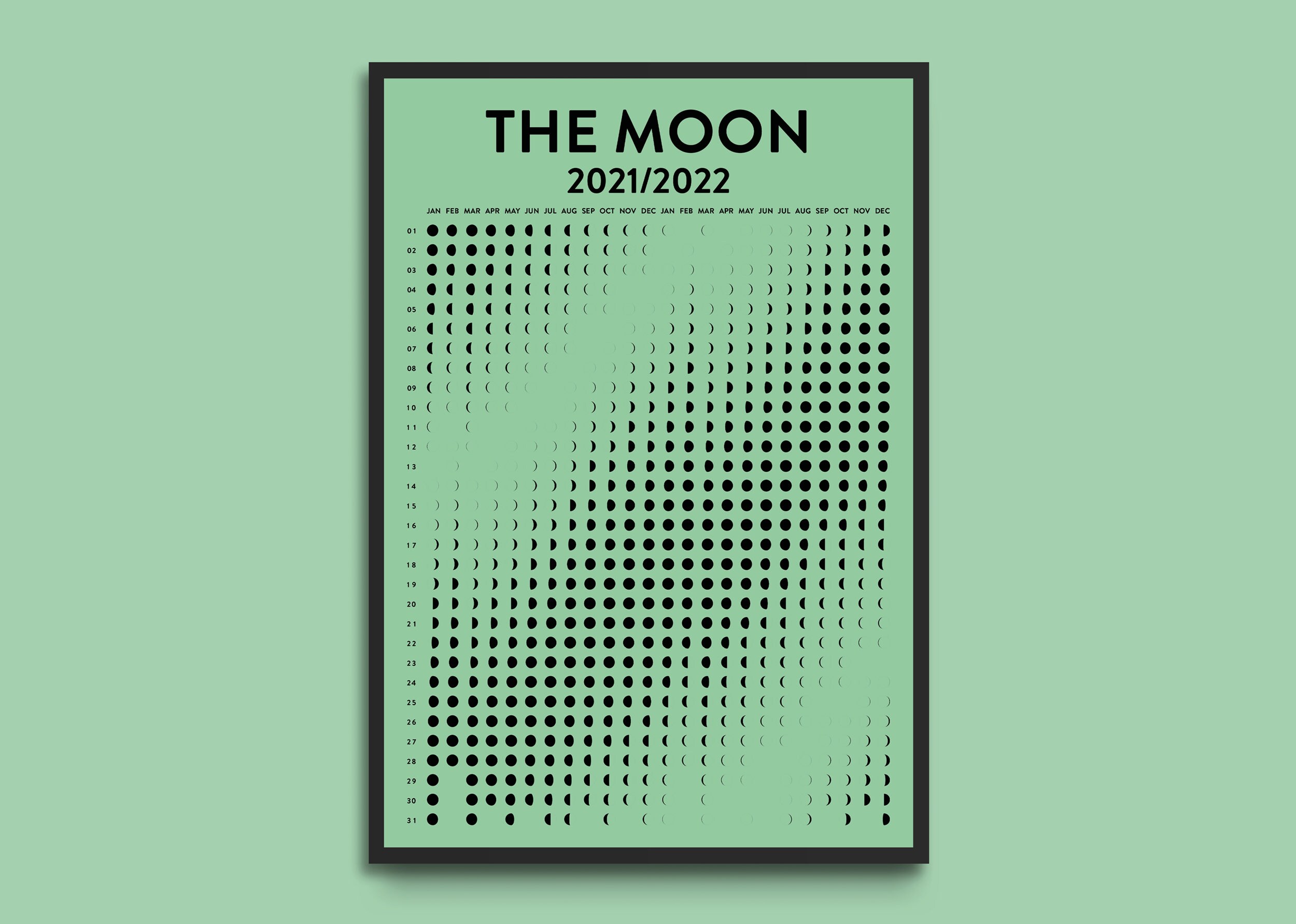 Lunar Calendar 2021/2022 Moon Phases Poster Poster DIN A3 297 | Etsy