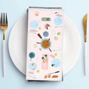 Invito cartolina del menu fonduta mangiando insieme e festeggiando una tavola apparecchiata