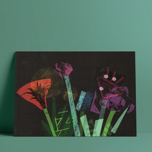 Fleurs Carte postale Impression DIN A6 Omnicrom Illustration Collage