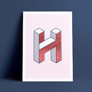 Alphabet Postkarte H Toolfont Optik