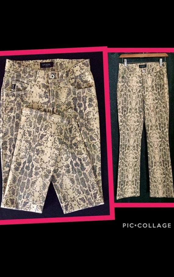 vintage Guess jeans pants / Snake skin print jeans