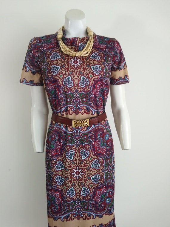 Vintage 70s dress / vintage 70s paisley dress / 70