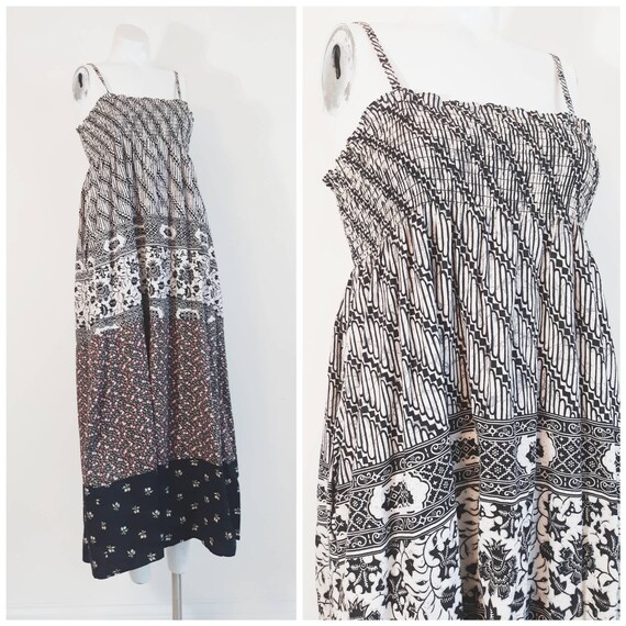 Vintage 70s boho hippie dress / 70s cotton dress /