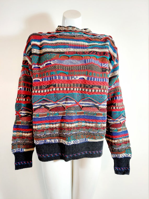 Vintage 90s multi color pattern sweater / Coogi Sw
