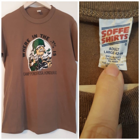 Vintage 70s novelty Tshirt / Where the F?*! Is cam