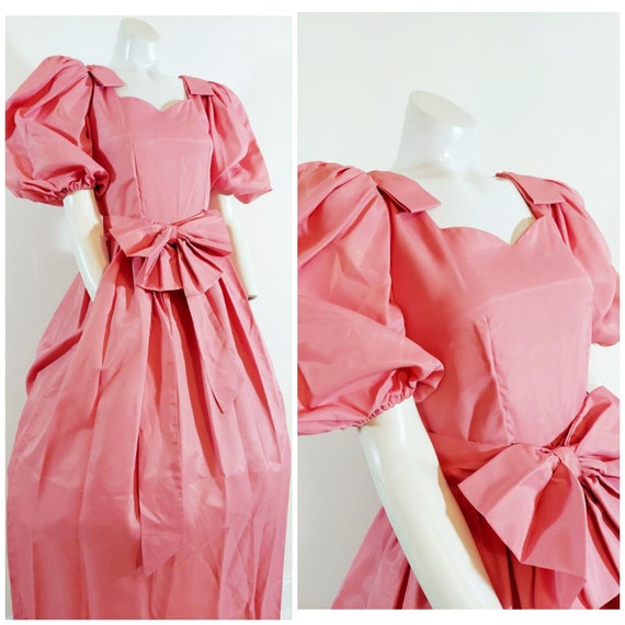 Vintage 80s pink dress / 80s prom Dress / 80s Pink
