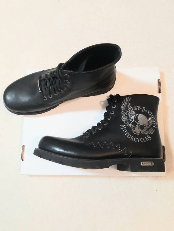 Harley Davidson boots / Harley moto boots / embroi