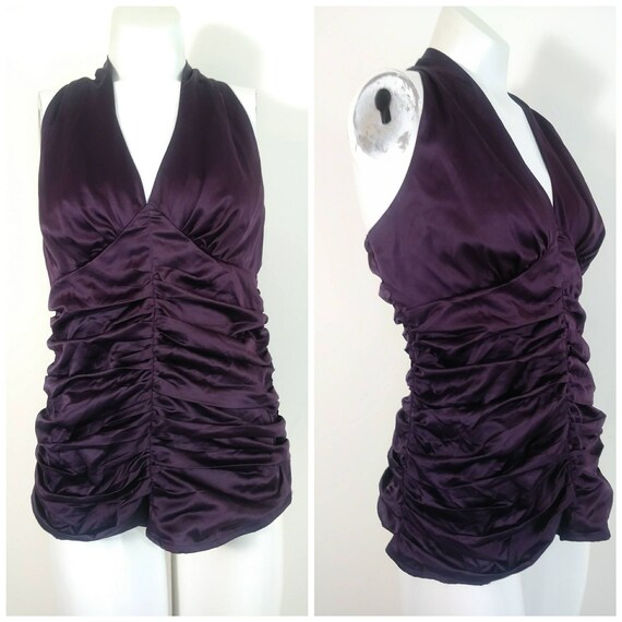 Vintage 90s silk express top / 90s halter top / 90