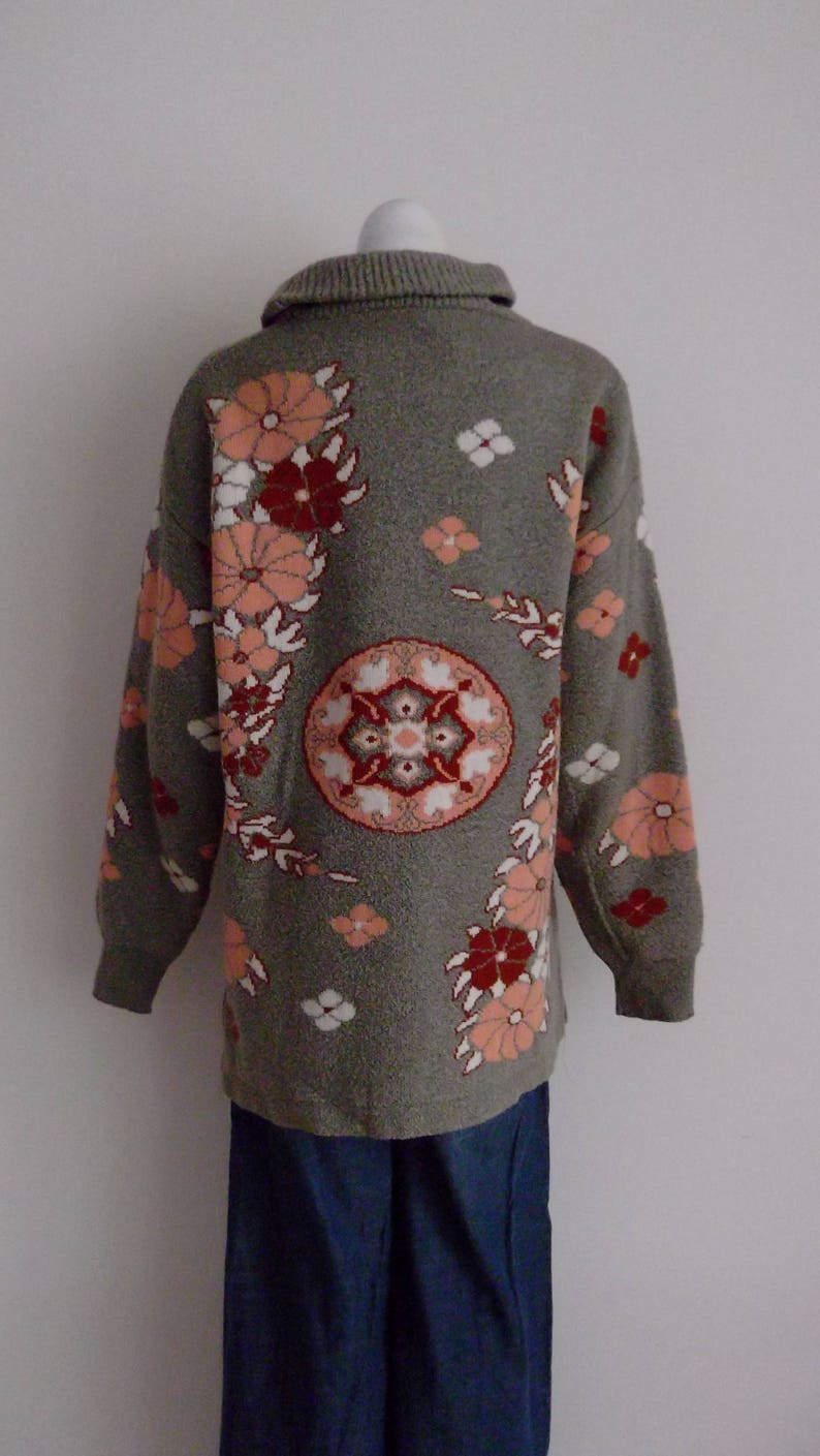 Vintage Oatmeal Knit Chunky Slouchy Sweater Fall sweater Thick Sweater Turtle Neck sweater Masri Bros CarnivalofFashion