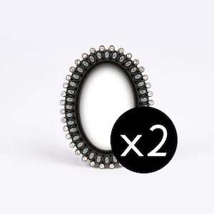 Tiny Silver Pearls Photo Frame, Diamonds Oval Picture Frame, Boheme Baby Shower, Rhinestones Wedding, Paris Chic Bridal, Black Metal Numbers