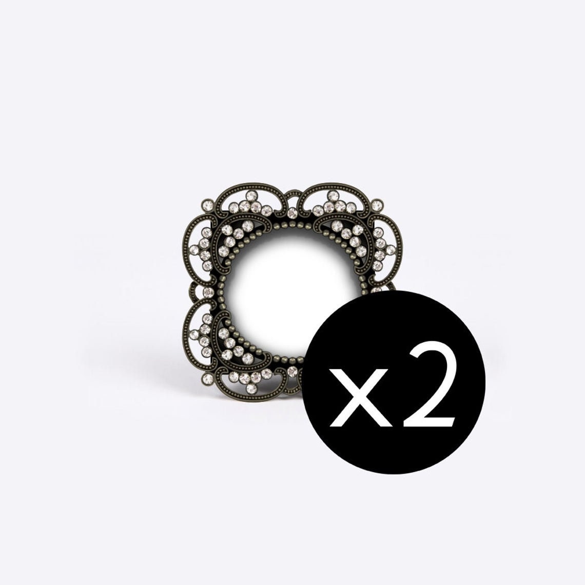 Round Black Photo Frame, Metal Picture Frame, Glam Crystals Frame, Antique Wedding, Victorian