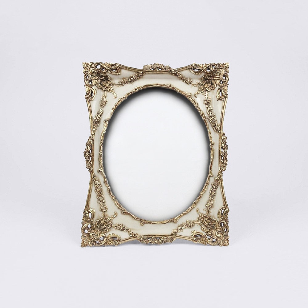 shabby chic Oval picture frame Vintage metal frame Ornated vintage metal Photo Frame