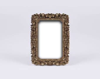 Golden Baroque Picture Frame, Gold Vintage Frame, Antique Italian Photo Frame, Venitian Wedding Frame, Florentin Baptism Frame, Venice Decor
