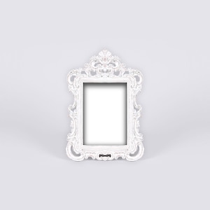 White Ornate Baroque Frame, Antique Picture Frame, Shabby Chic Wedding Frame, Parisian Style, Versailles Decor, French Cottage, Paris Chic