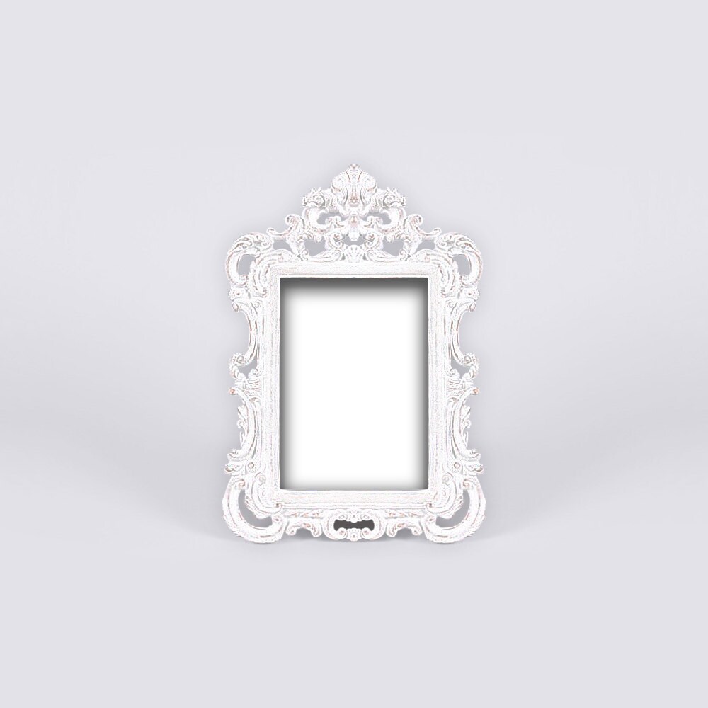 White Ornate Baroque Frame, Antique Picture Frame, Shabby Chic Wedding