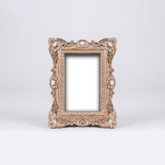 Cadre Baroque Floral Nude, Cadre Antique Orné de Fleurs, Roses Antiques, Mariage Shabby Chic, Hôtel de Charme, Cottage Anglais, Boudoir Chic