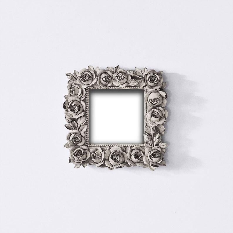 Miroir Mural En Forme De Cœur Baroque Shabby - Couleur Or Blanc, 39x38 Cm, Neuf