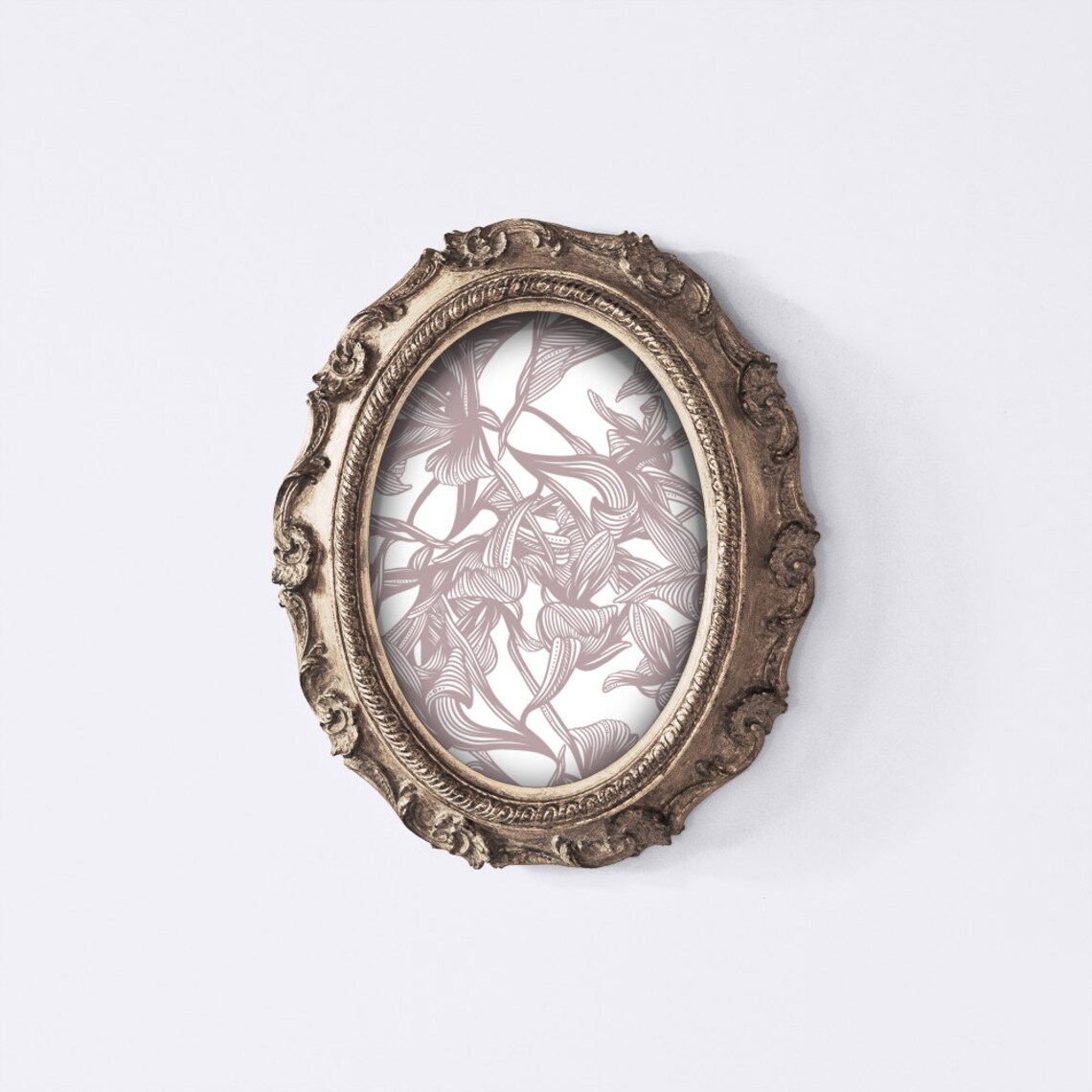 Copper Picture Frame, Copper Frame, Oval Framed, Antique Gold Frame ...