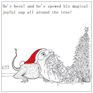 Kerst, kaart, kaart algemene gelegenheid, kunstkaart, obscure kaart, rare kaart, drinkkaart, scherts, kerstman, kerstman, grappig
