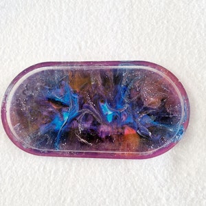 Portaoggetti in resina Galaxy: contenitore per gioielli cosmici fatto a mano