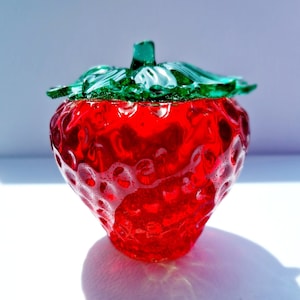 Strawberry resin jar, fruit jar, strawberry trinket, Strawberry Resin Jar with Removable Lid