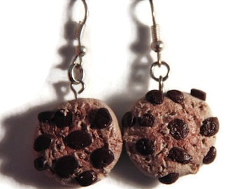 Handgjorda örhängen med chokladkakor, polymerlera, kawaii-kaksmycken, miniatyrdessertsmycken, realistiska matsmycken för henne