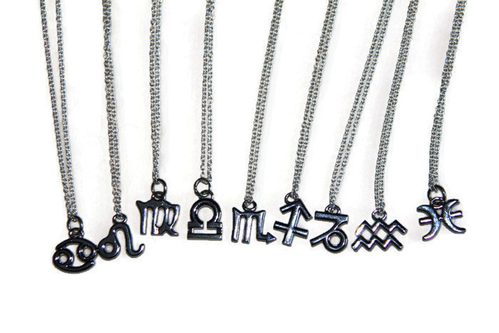 Sterling Silver Zodiac Necklace Astrology Necklace Horoscope Etsy