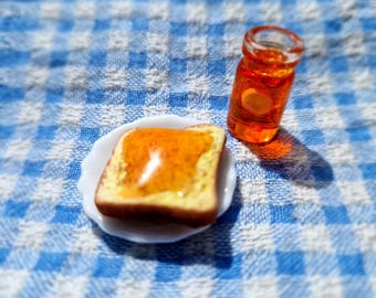 Handmade Miniature Toast & Jam Breakfast Set: Dollhouse Food Decor