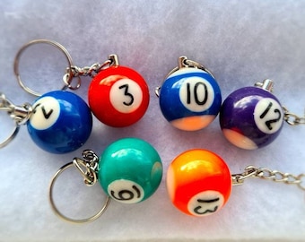Pool Ball Keychain - Etsy
