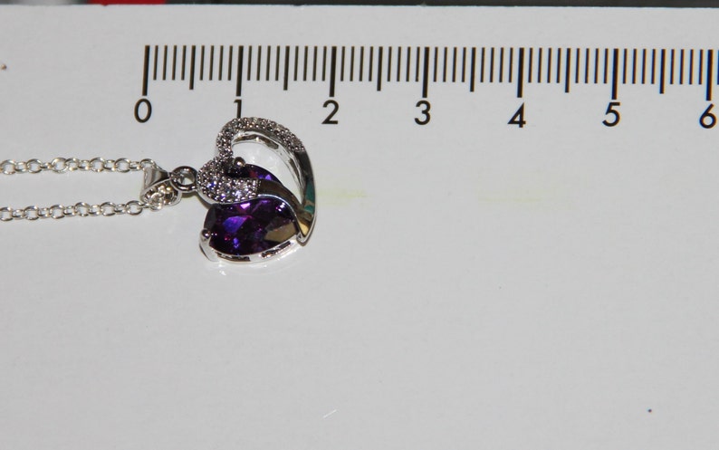 Amethyst Double Heart Necklace Silver Intertwined Hearts - Etsy